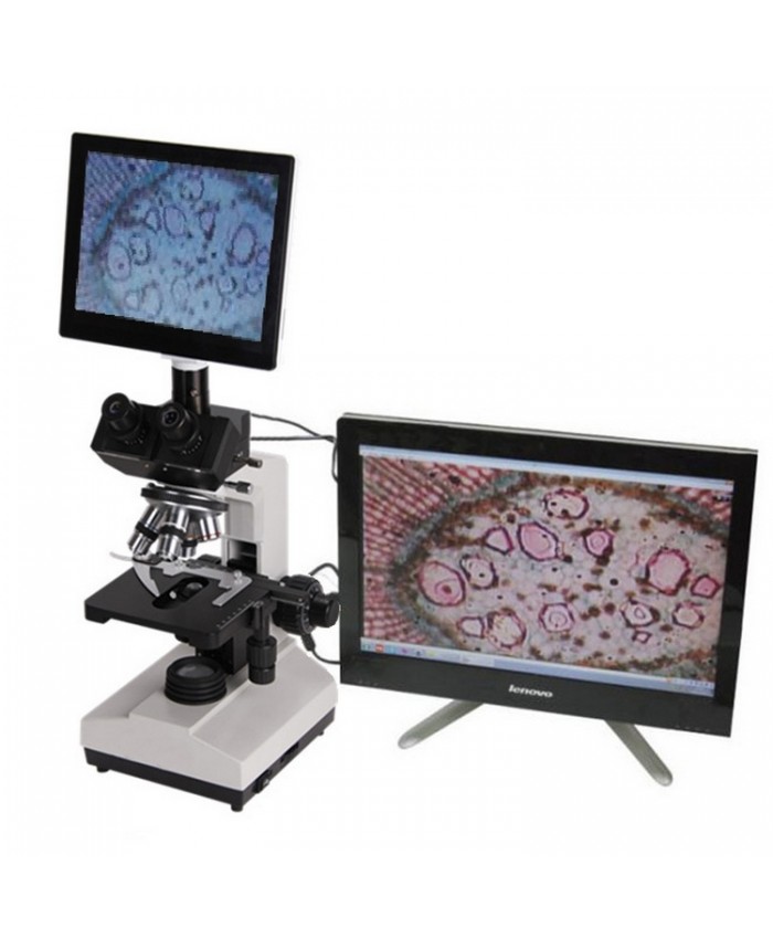2021 Hot Sale Laboratory Lab Medical Sliding Binocular Head Electronic Microscope With Monitor