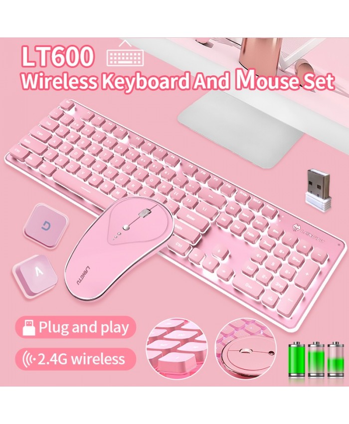 [local ship]Langtu Wireless Keyboard and Mouse Set Backlight And Recharge Keyboard With Usb Receiver