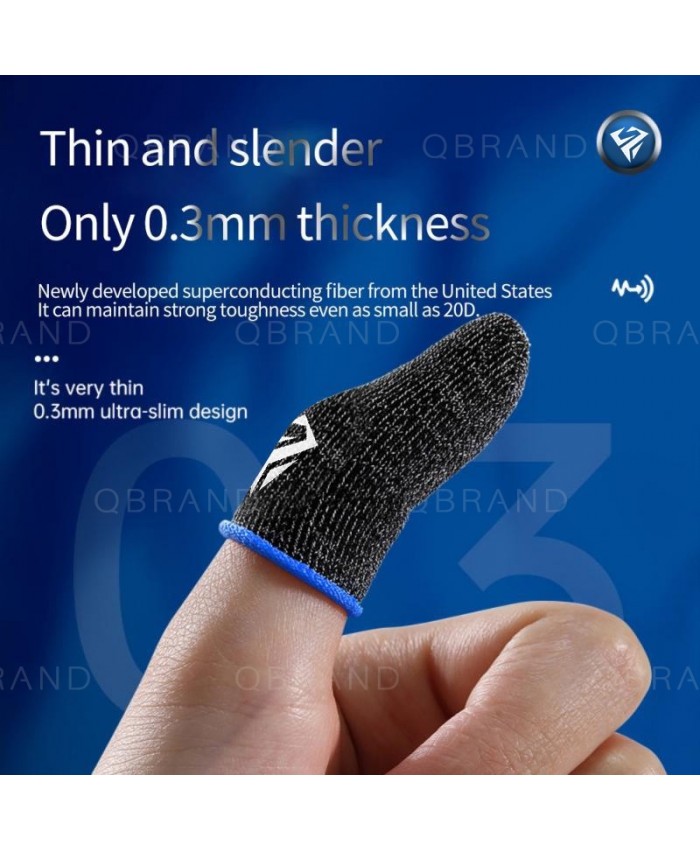 ♘✴Qbrand 2PCS Finger Sleeve For Mobile Gaming Superconducting Fiber Thumb Sleeves Glove