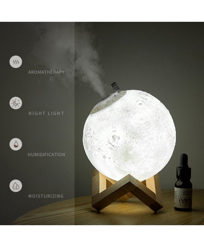✐880ml Air Humidifier Aroma Diffuser Aromatherapy Moon LED Light Essential Oil Diffuser Ultrasonic A