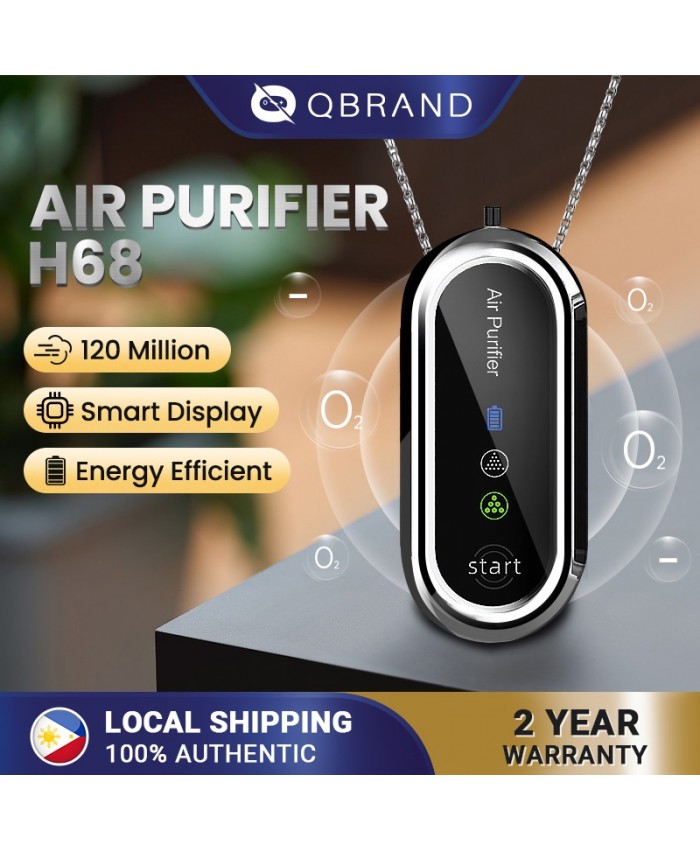 【Ready Stock】✥Qbrand H68 Mini Air Purifier Portable Personal Ionizer Necklace Wearable Air Purify